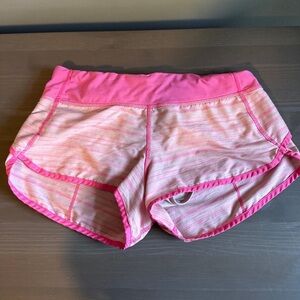 Pink Lululemon speed shorts size 6